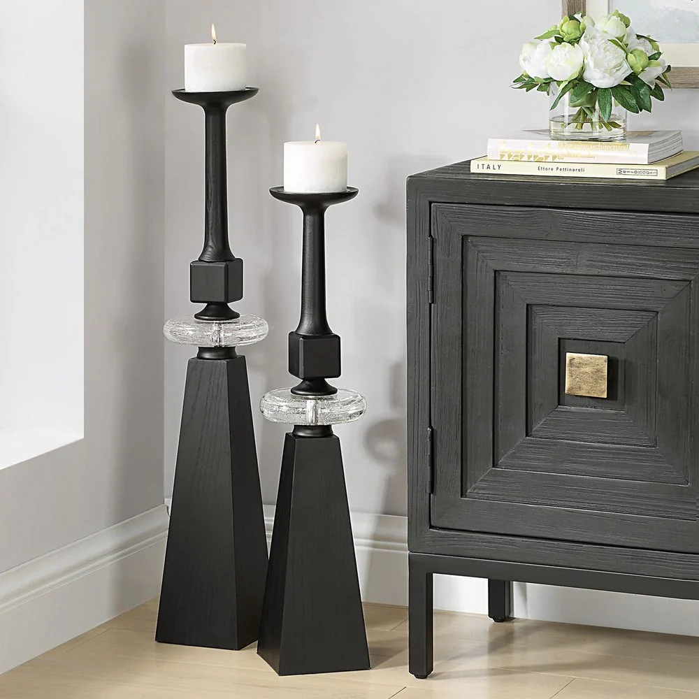 Uttermost Ebon Glow Candleholders Set Of Two - Image 3