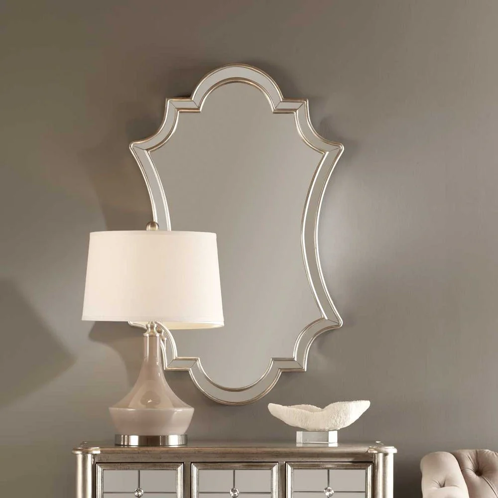 Uttermost Elara Curved Edge Finished Antique Silver Mirror - Image 2