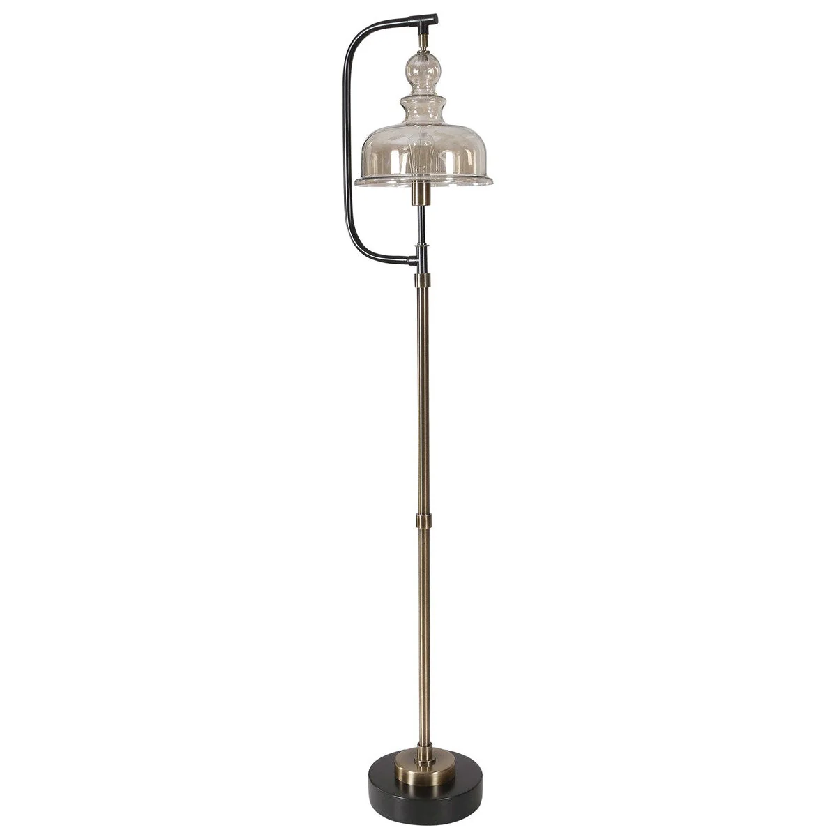 Uttermost Elieser Floor Lamp With Amber Glass Shade - Image 4