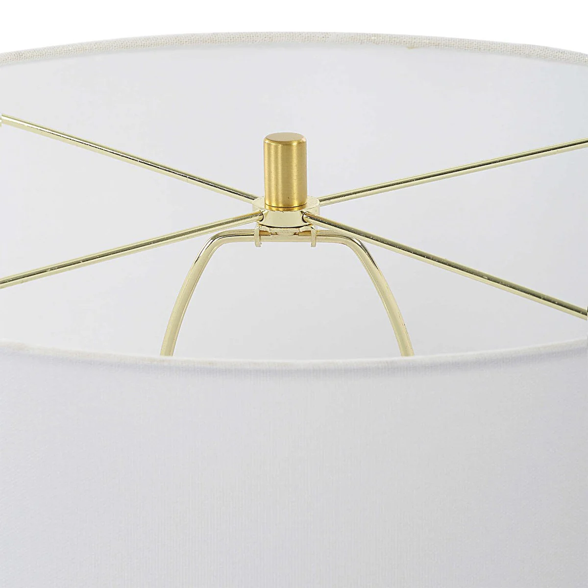 Uttermost Emerie Chalk White Glaze Porcelain Table Lamp With Linen Shade - Image 6
