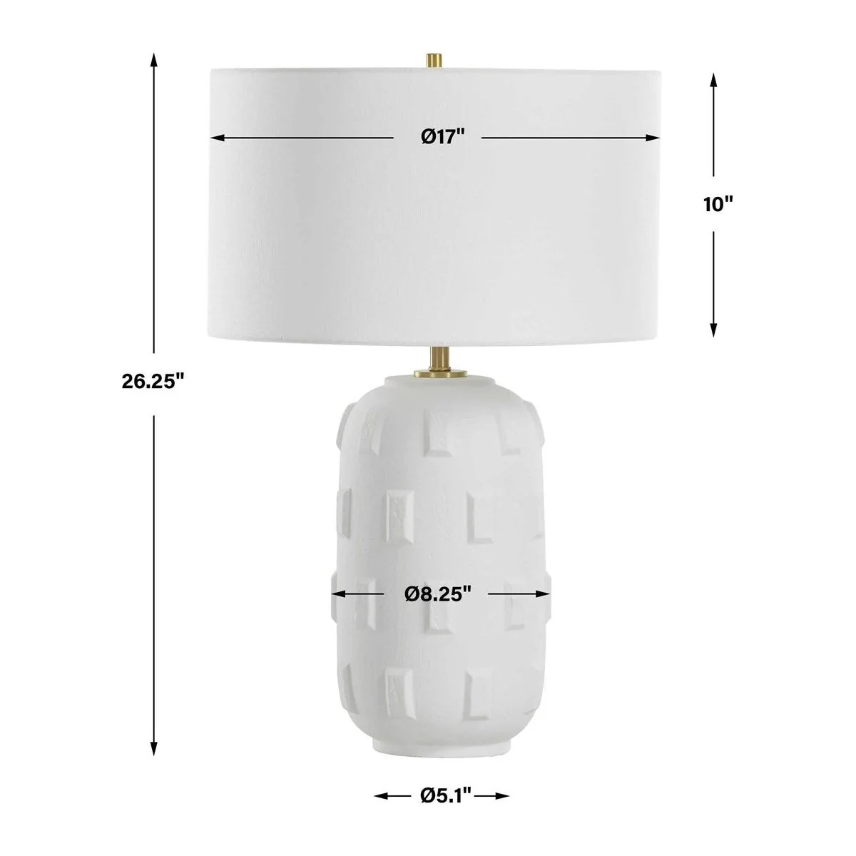 Uttermost Emerie Chalk White Glaze Porcelain Table Lamp With Linen Shade - Image 8