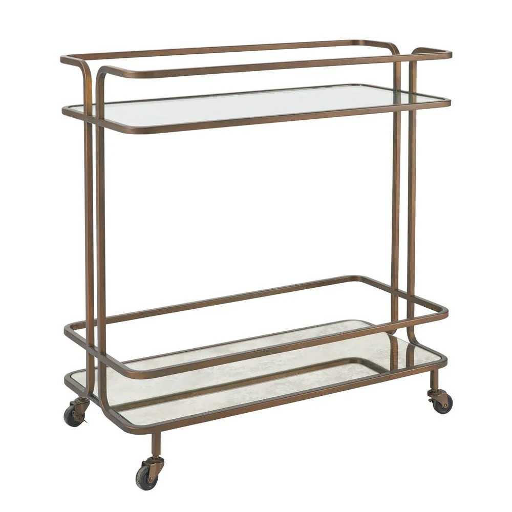 Uttermost Erivo Bronze with Antiqued Mirror Bar Cart - Image 5