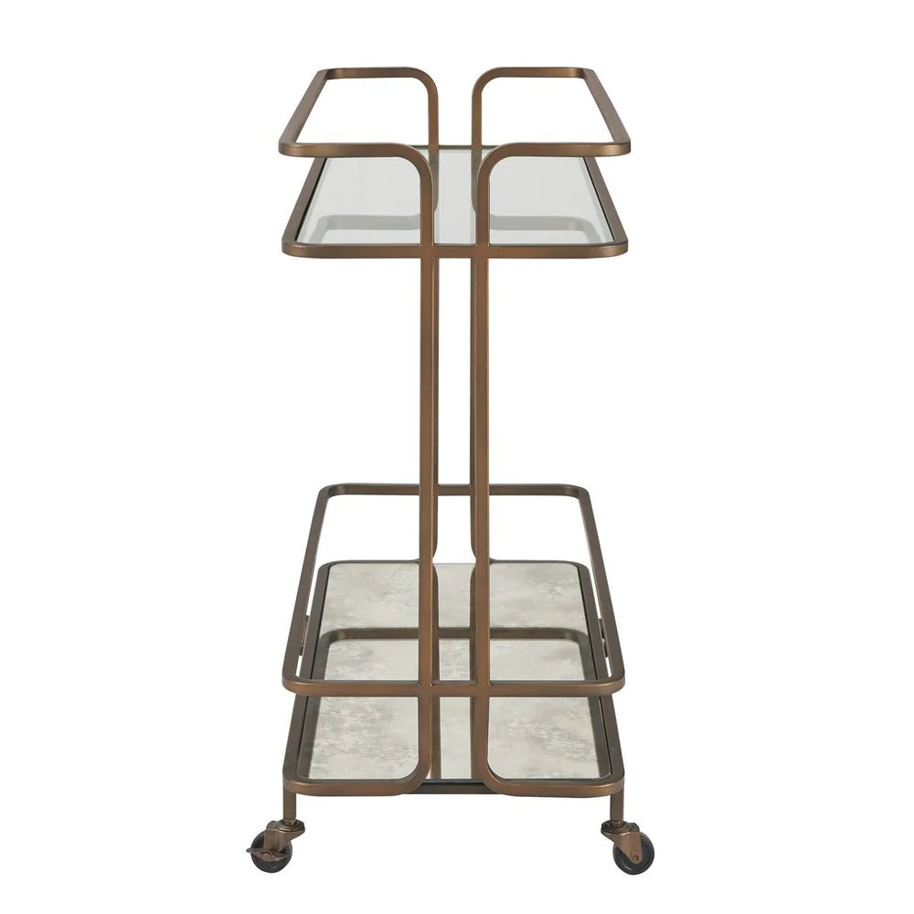 Uttermost Erivo Bronze with Antiqued Mirror Bar Cart - Image 6