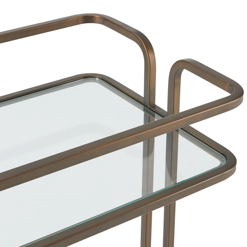Uttermost Erivo Bronze with Antiqued Mirror Bar Cart - Image 7