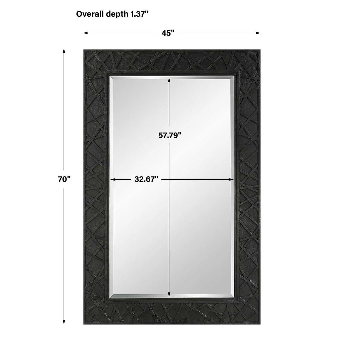 Uttermost Everest Wood Frame Finished in Satin Black Mirror - Image 6