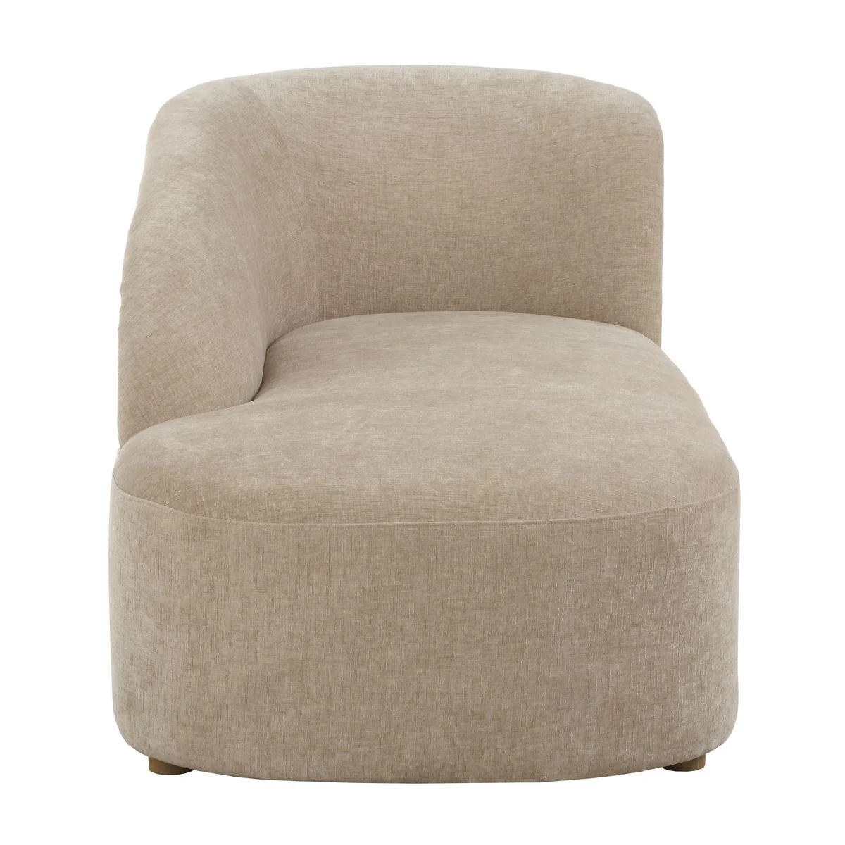 Uttermost Fae Flax-Toned Crosshatched Velvet Chaise Lounge - Image 3