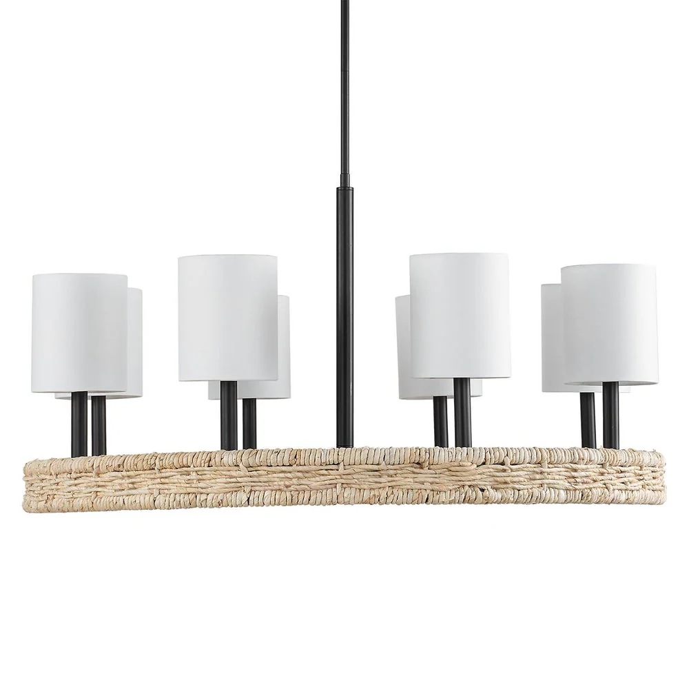 Uttermost Faiyam Woven Rattan Rich Dark Bronze Finish 8 Light Chandelier - Image 5