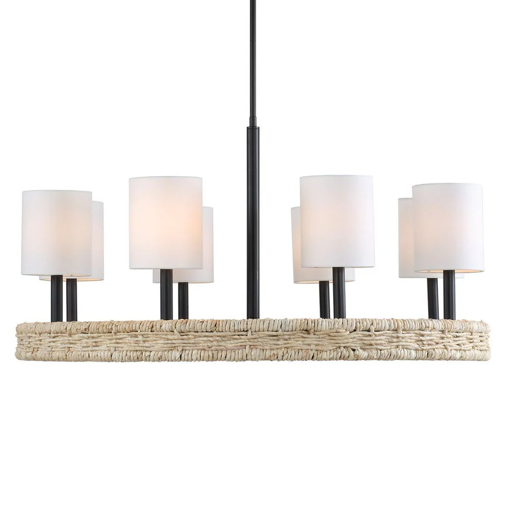 Uttermost Faiyam Woven Rattan Rich Dark Bronze Finish 8 Light Chandelier - Image 7