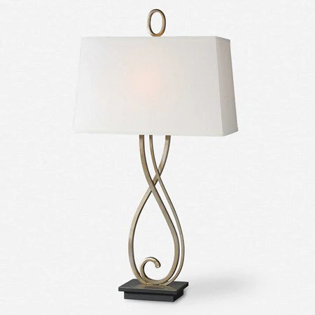 Uttermost Ferndale Antiqued Silver Table Lamp With Linen Shade - Image 2