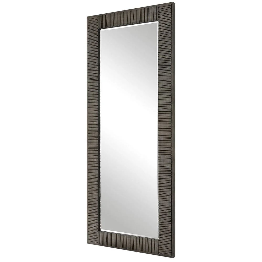 Uttermost Figaro Rustic Wood Gray Washed Mirror - Image 5