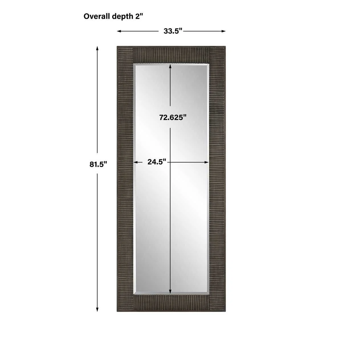 Uttermost Figaro Rustic Wood Gray Washed Mirror - Image 8