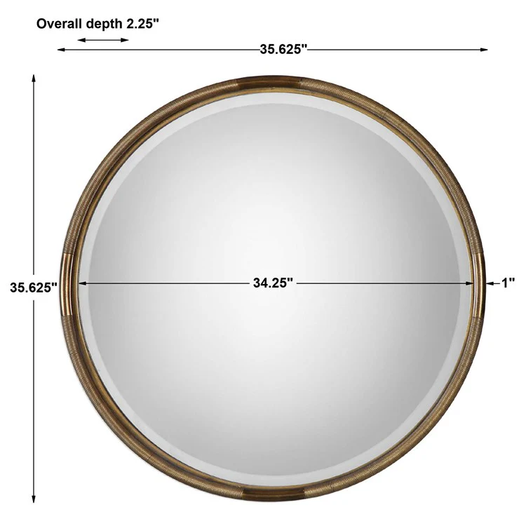 Uttermost Finnick Antiqued Gold Leaf Round Mirror - Image 5