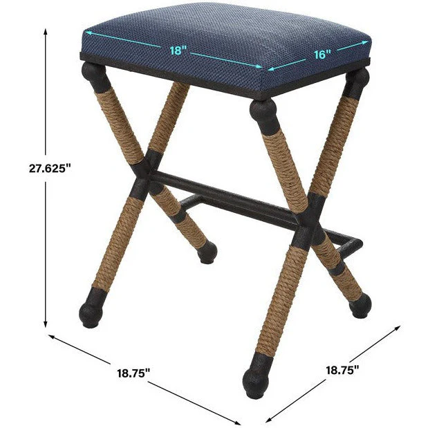 Uttermost Firth Navy Performance Fabric Counter Stool - Image 7