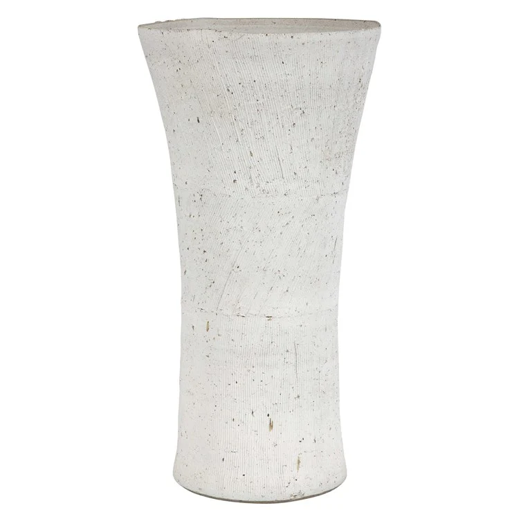 Uttermost Floreana White Textured Ceramic Tall Vase - Image 5