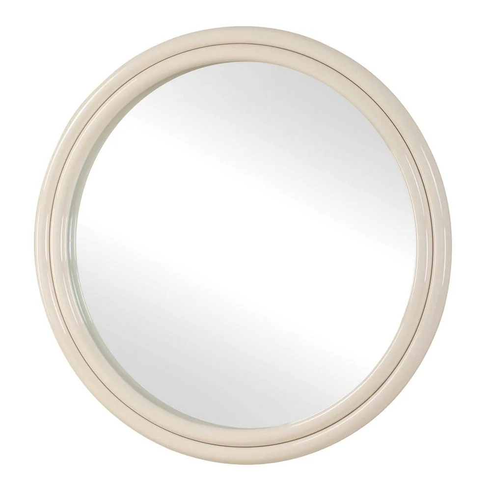 Uttermost Florian High Gloss Warm White Round Iron Mirror - Image 4