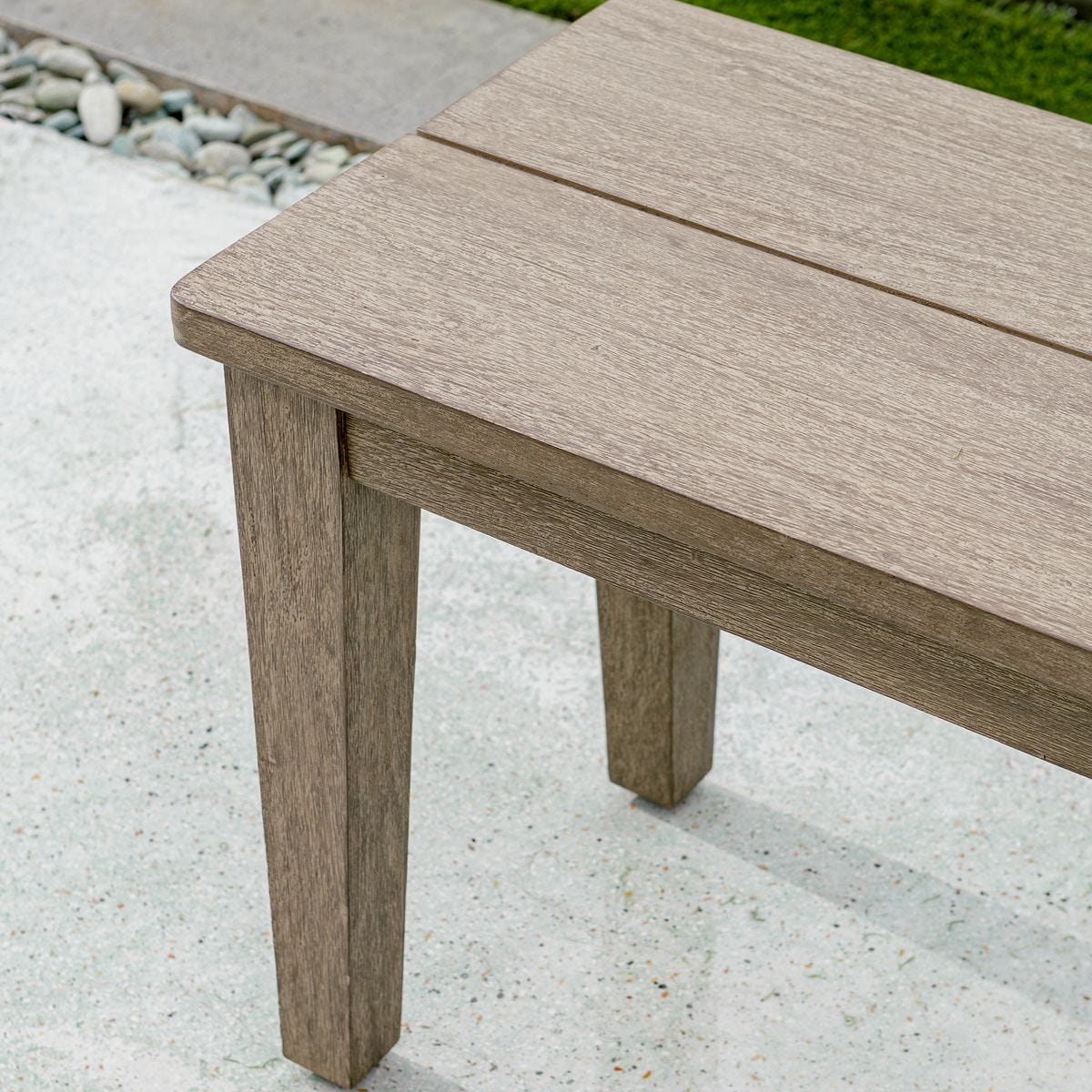 Uttermost Forsyth Weathered Dark Gray Mahogany Outdoor Bench - Image 5