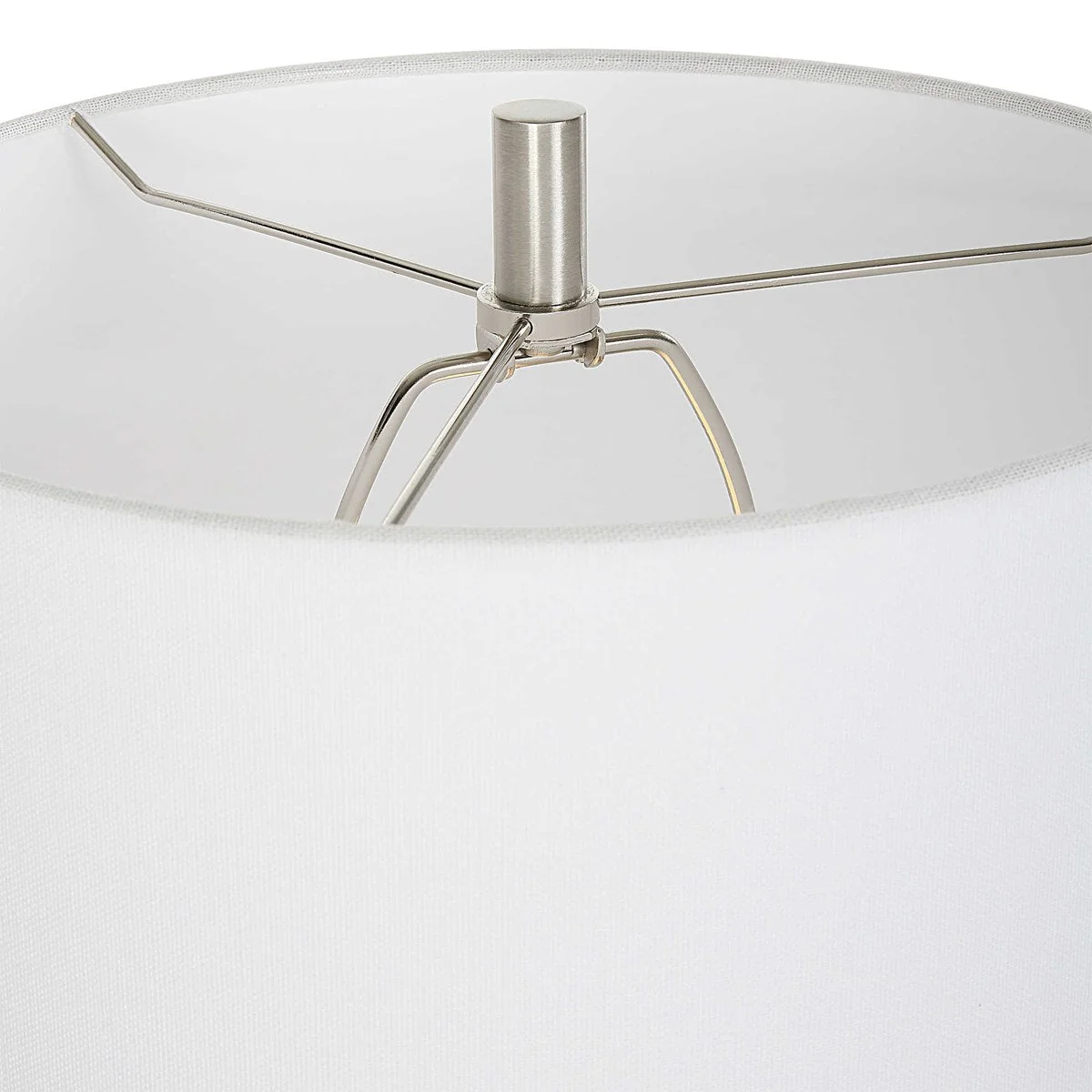 Uttermost Fountain Ivory Stone and Marble Buffet Lamp With White Shade - Image 6