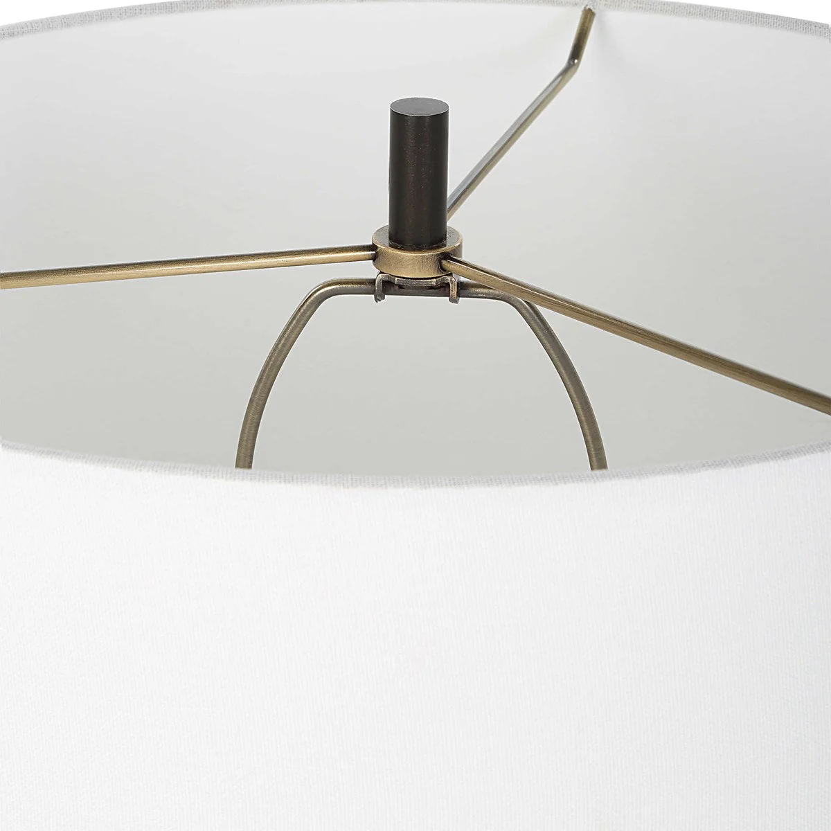 Uttermost Fralin Crackled White Ceramic Table Lamp With Linen - Image 6
