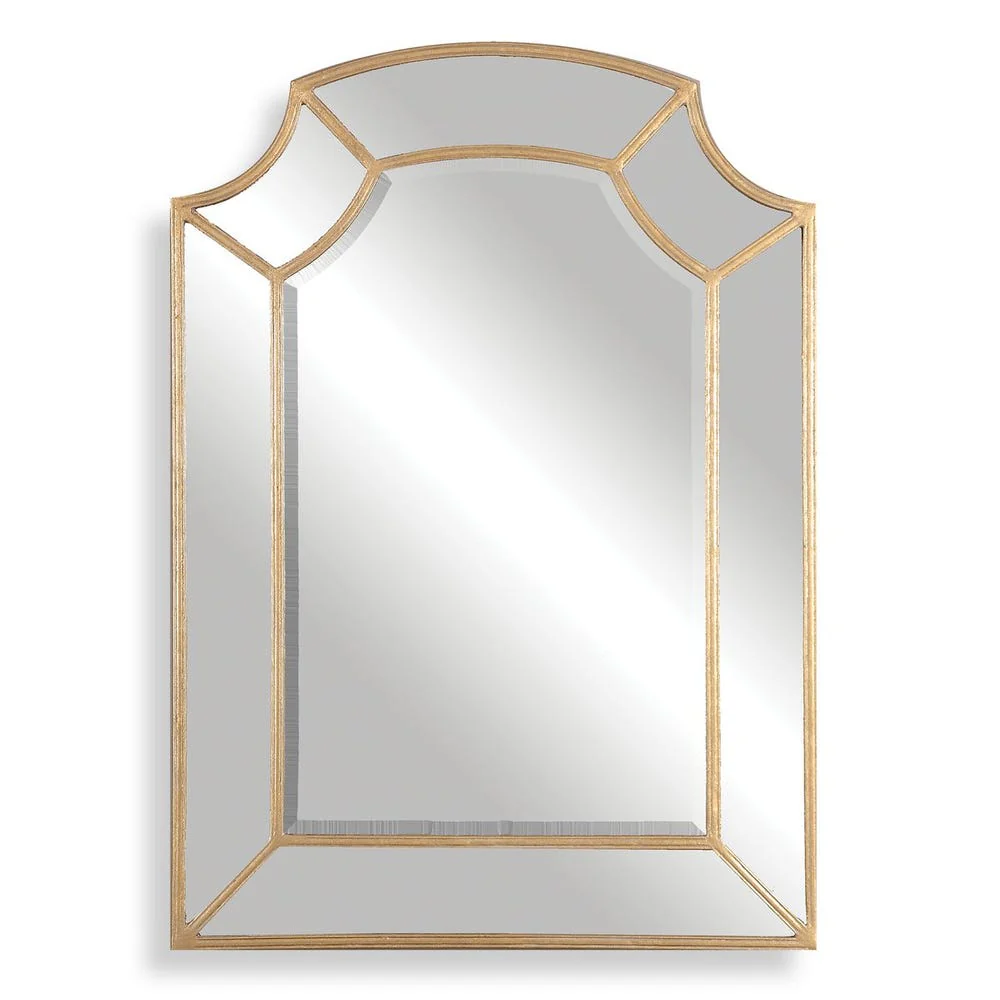 Uttermost Francoli Antique Gold Leaf Corner Arch Mirror - Image 2