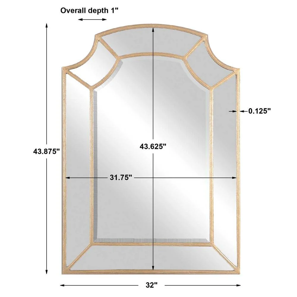 Uttermost Francoli Antique Gold Leaf Corner Arch Mirror - Image 3