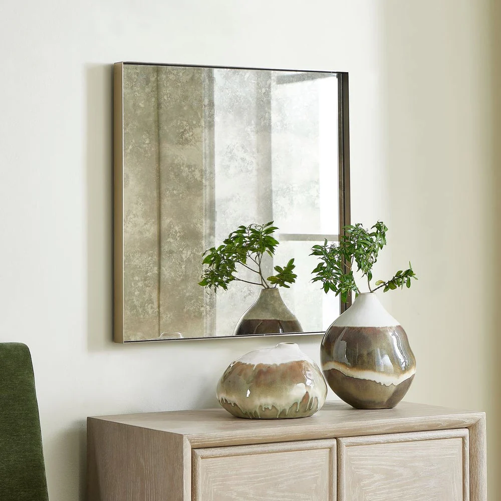 Uttermost Fredric Decorative Brushed Brass Square Mirror - Image 3