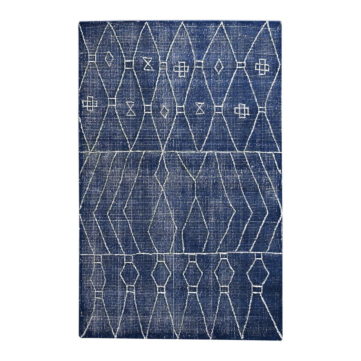 Uttermost Fressia Hand Woven Indigo Blue Wool Rug ~ 8' x 10'