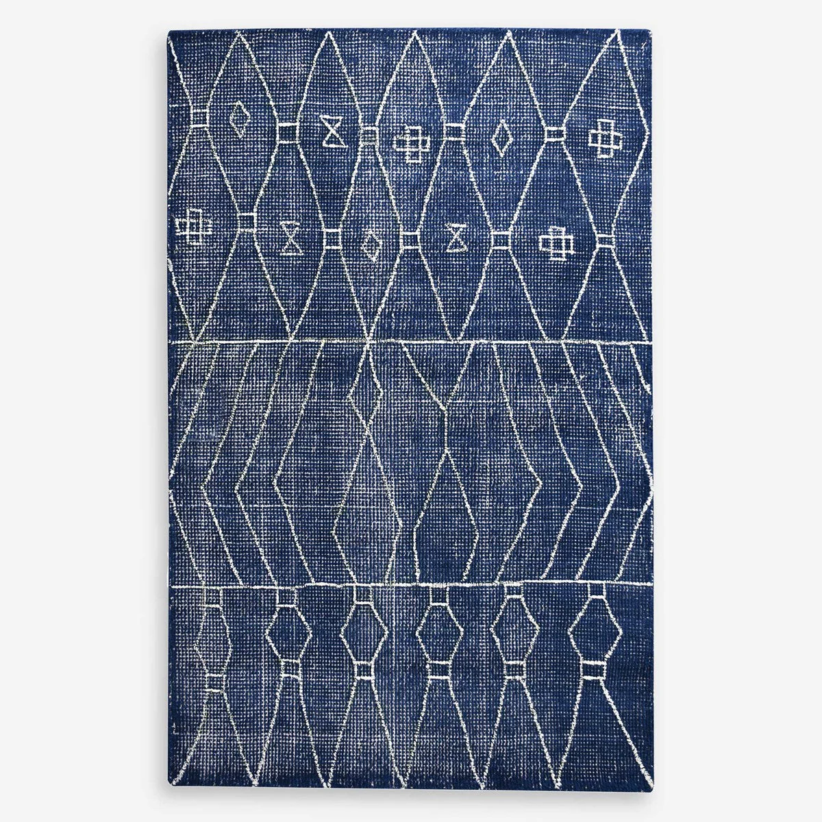 Uttermost Fressia Hand Woven Indigo Blue Wool Rug ~ 8' x 10' - Image 3