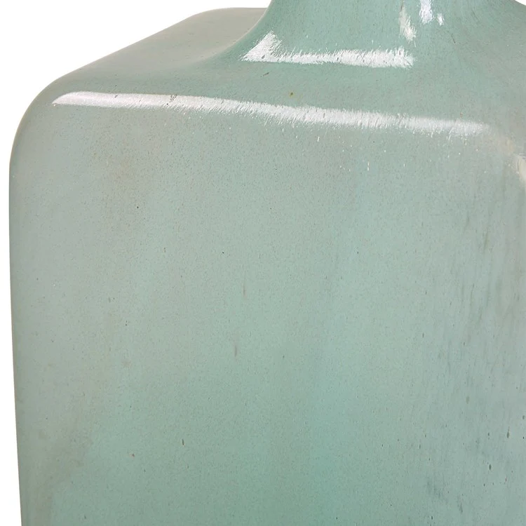 Uttermost Fuze Aqua and Bronze Glass Set of 2 Vases - Image 4