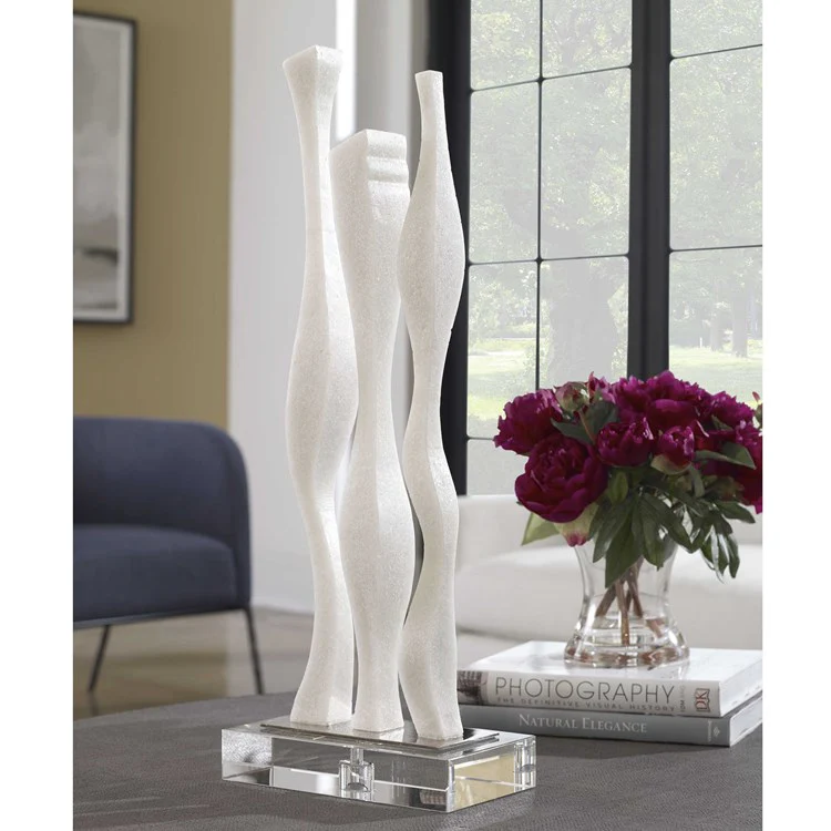 Uttermost Gale Ivory Stone and Crystal Abstract Sculpture