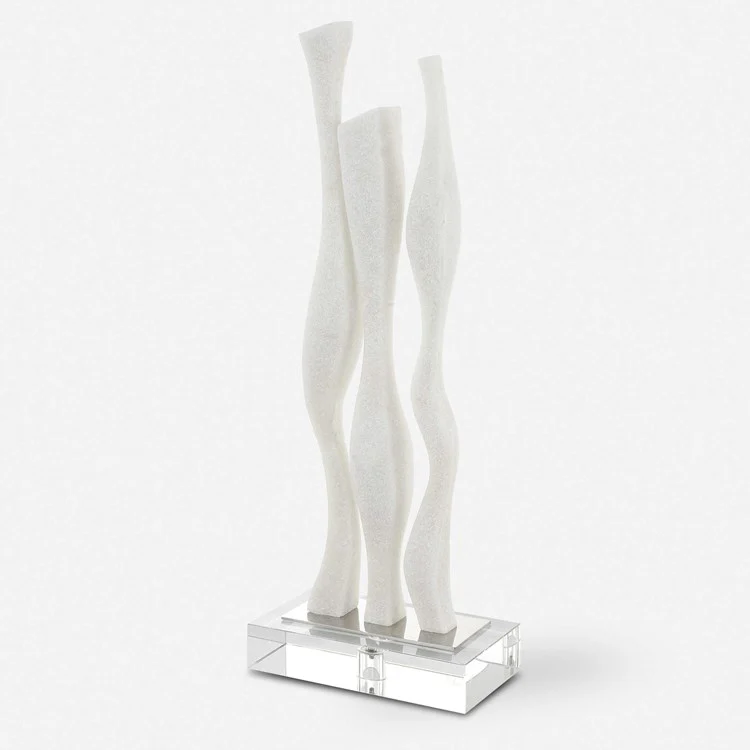 Uttermost Gale Ivory Stone and Crystal Abstract Sculpture - Image 2