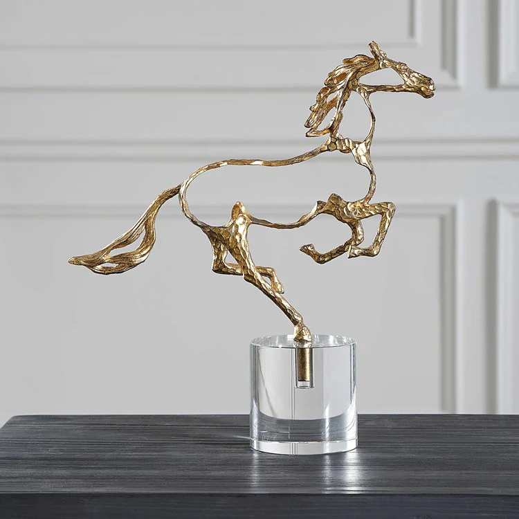 Uttermost Gallop Metallic Gold Horse Sculpture - Image 3