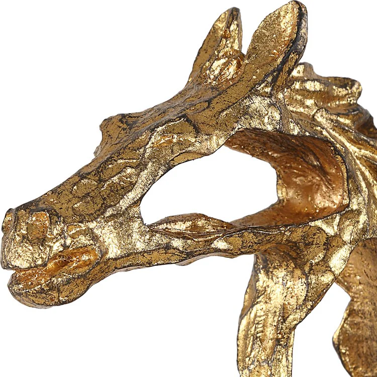 Uttermost Gallop Metallic Gold Horse Sculpture - Image 6