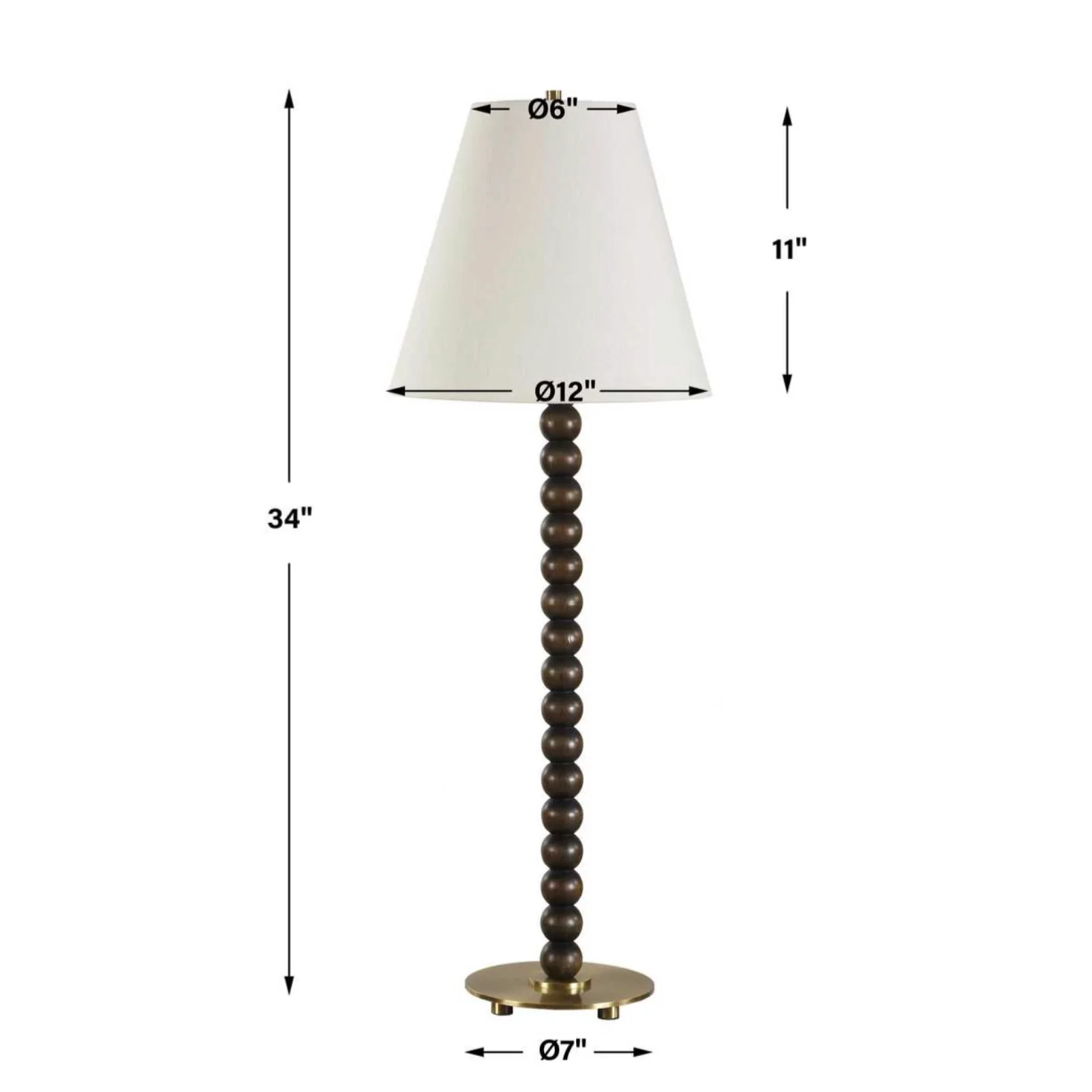 Uttermost Gallus Dark Walnut Finished Table Lamp - Image 6