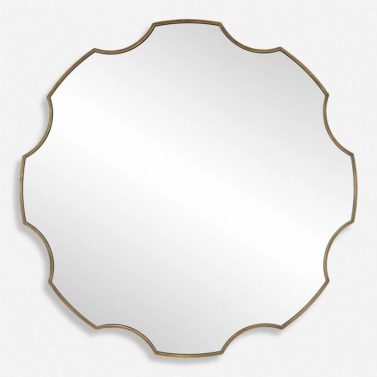 Uttermost Geared Up Antiqued Golden Bronze Round Mirror - Image 2
