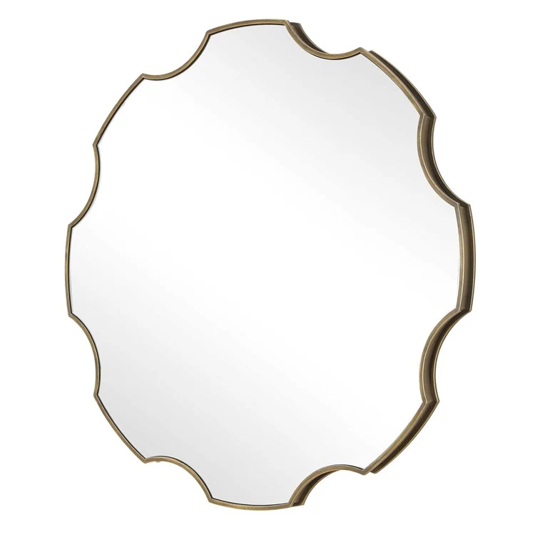 Uttermost Geared Up Antiqued Golden Bronze Round Mirror - Image 4