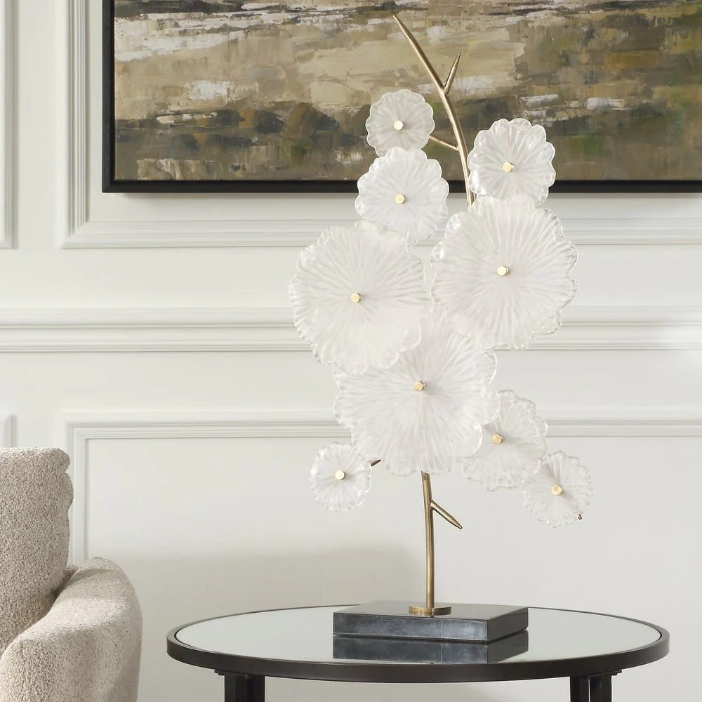 Uttermost Glass Floral Garden Glass Sculpture