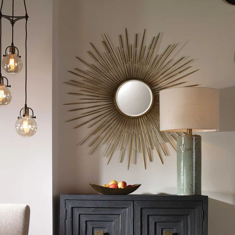 Uttermost Golden Rays Starburst Gold Round Mirror - Image 2
