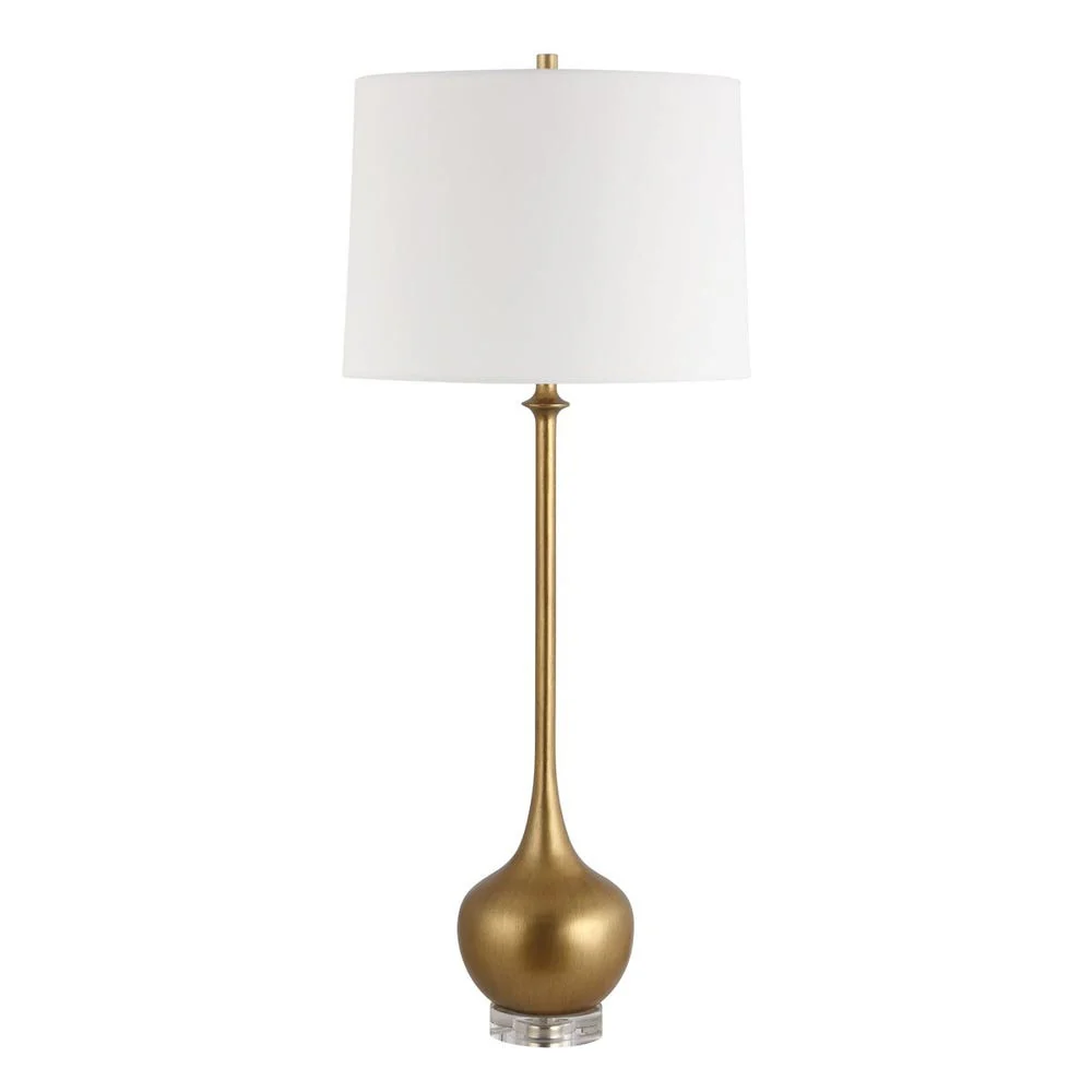 Uttermost Good As Gold Buffet Lamp With White Linen Shade - Image 4