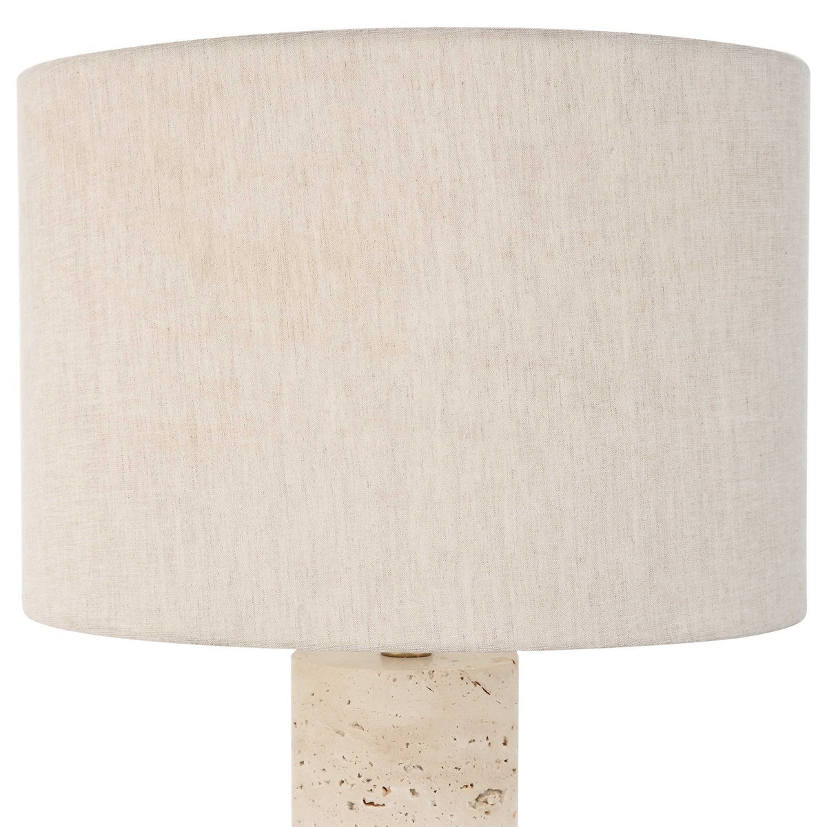 Uttermost Gravitas Ivory Stone and Brushed Brass Table Lamp With Beige Linen Shade - Image 9