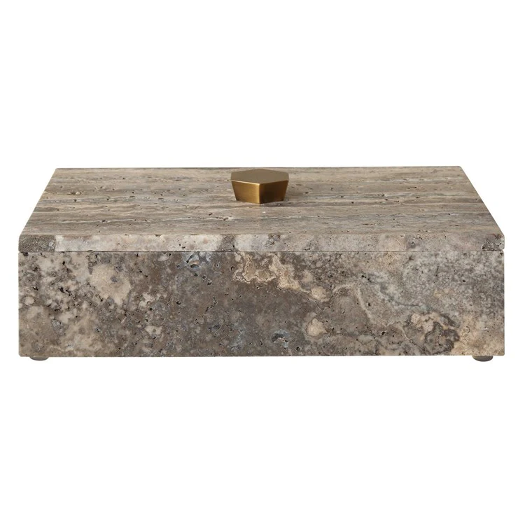 Uttermost Griseus Gray Travertine Decorative Box - Image 4