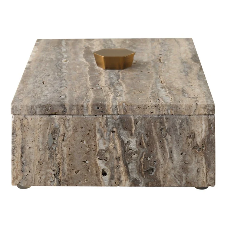 Uttermost Griseus Gray Travertine Decorative Box - Image 6