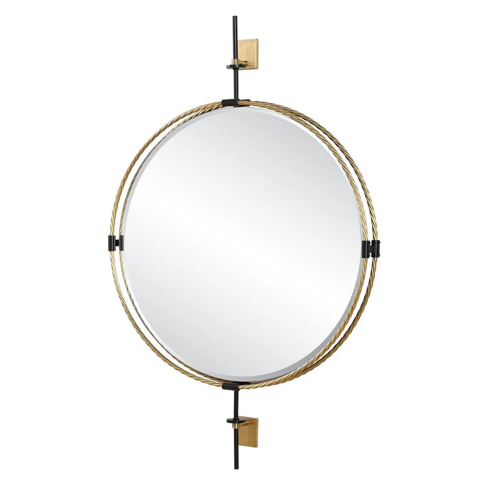 Uttermost Guardrail Twisted Iron Finished Frame Round Mirror - Image 3