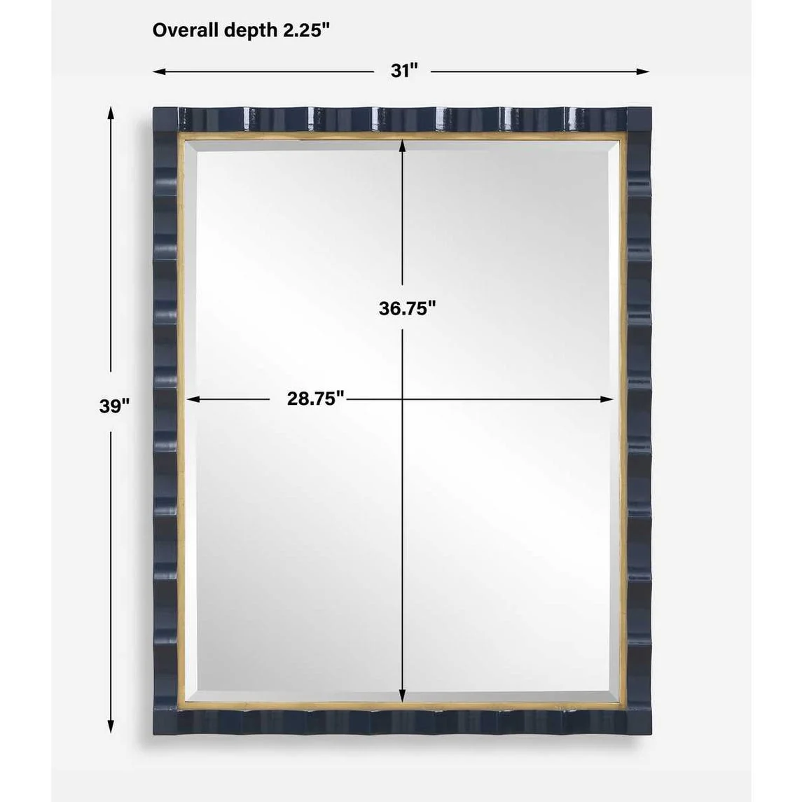 Uttermost Gulf Gold Leaf And Navy Mirror - Image 5