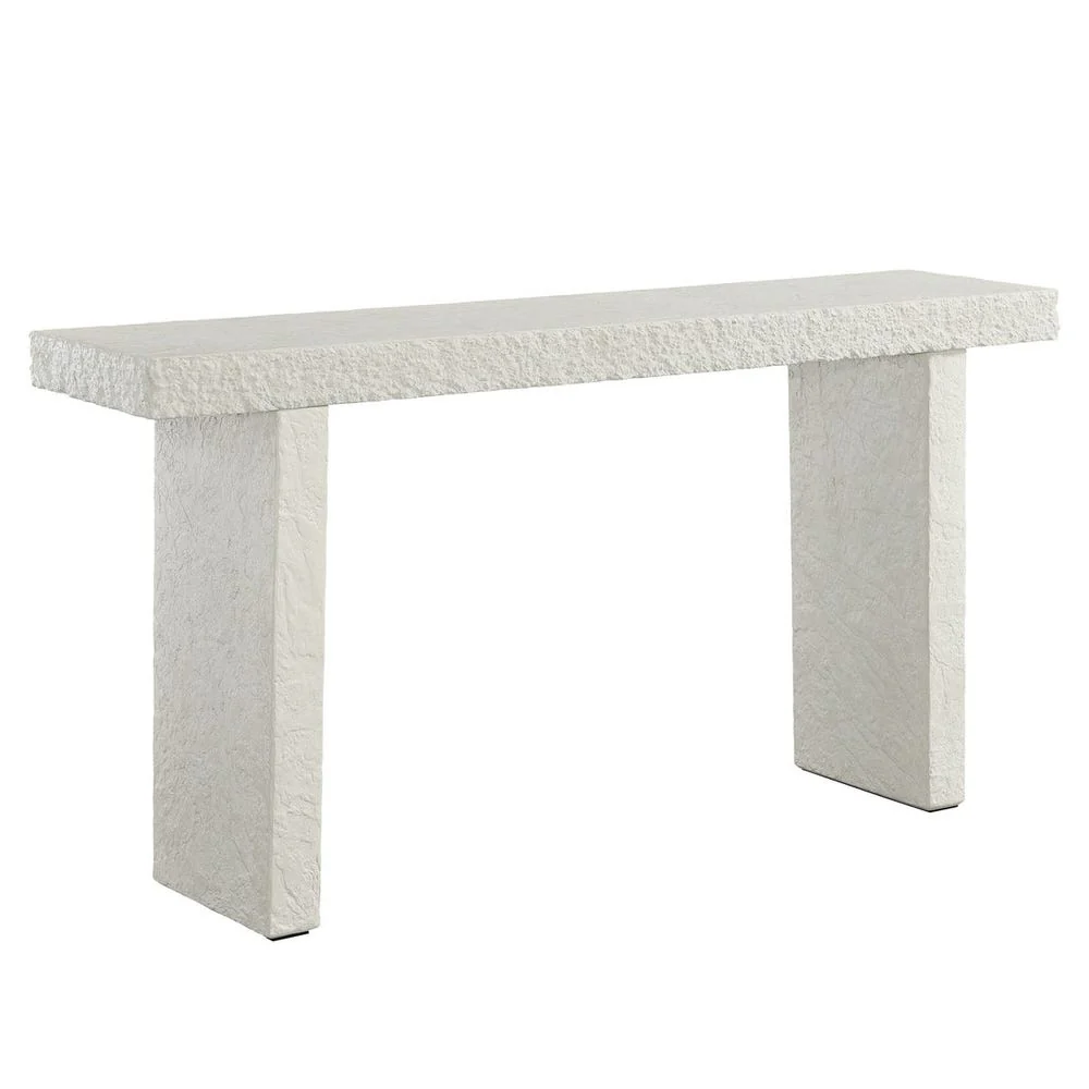 Uttermost Hagen Limestone Glass Reinforced Concrete Console Table ~ Indoor And Outdoor Use - Image 3