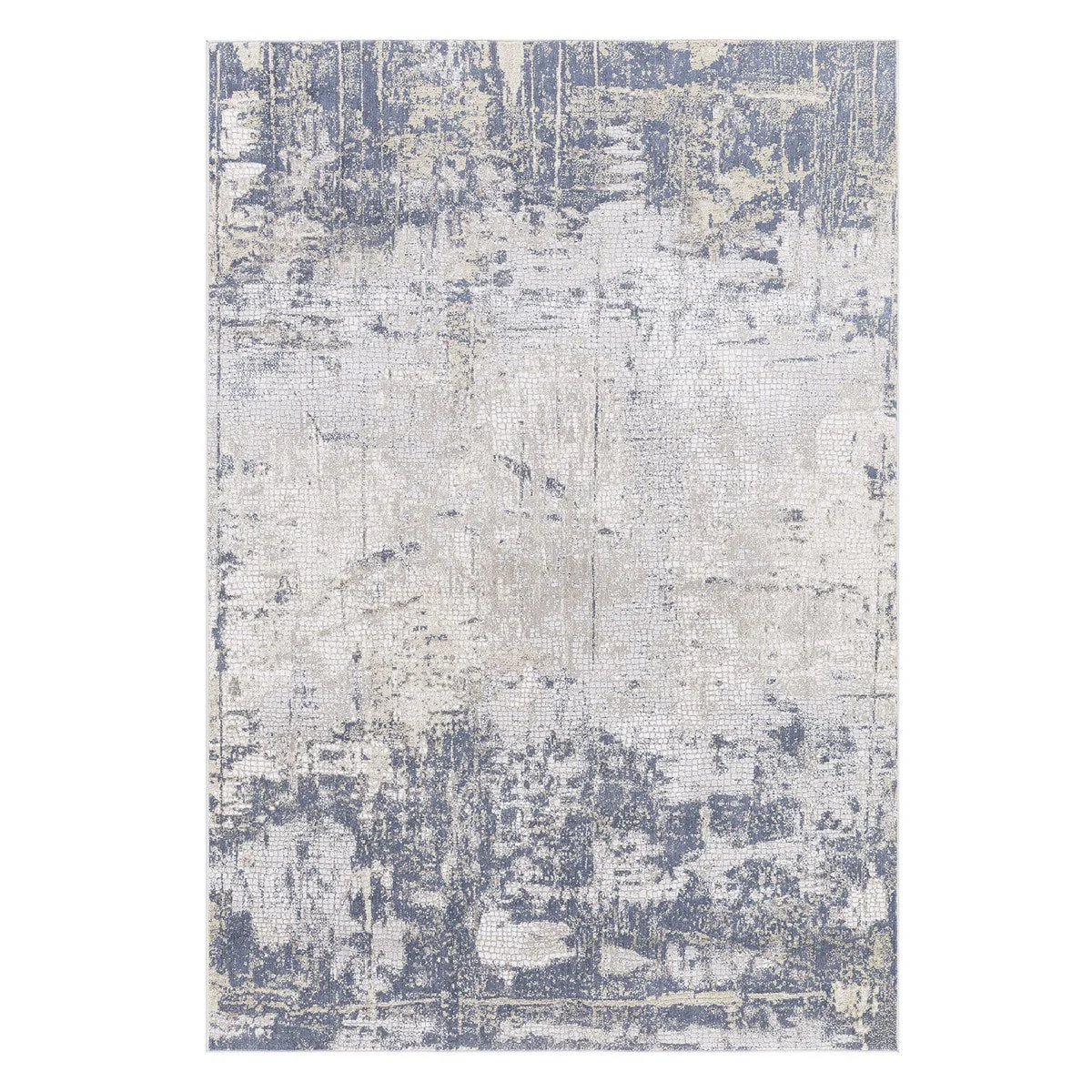 Uttermost Hamida Indigo Blue, Light Gray and Beige Modern Abstract Rug ~ 8' x 11' - Image 2