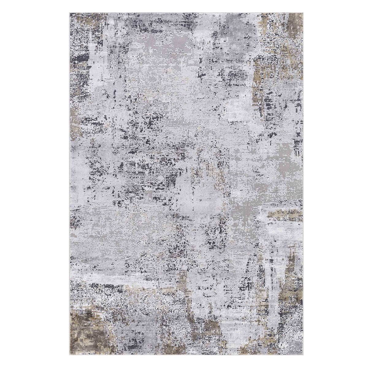 Uttermost Hampton Gray, Ivory, Taupe and Gold Modern Abstract Rug ~ 8'6" x 11'6" - Image 3