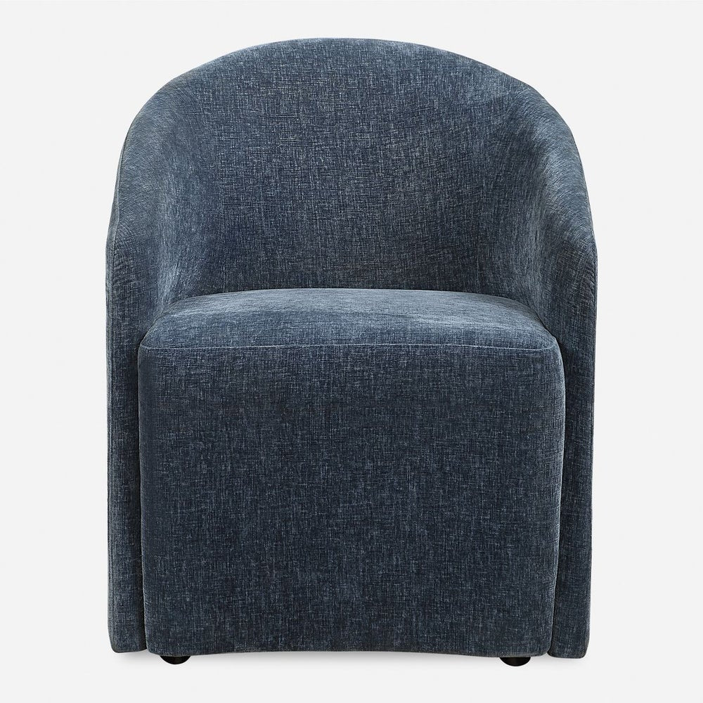 Uttermost Harbor Velvet Harbor Blue Dining Chair - Image 3