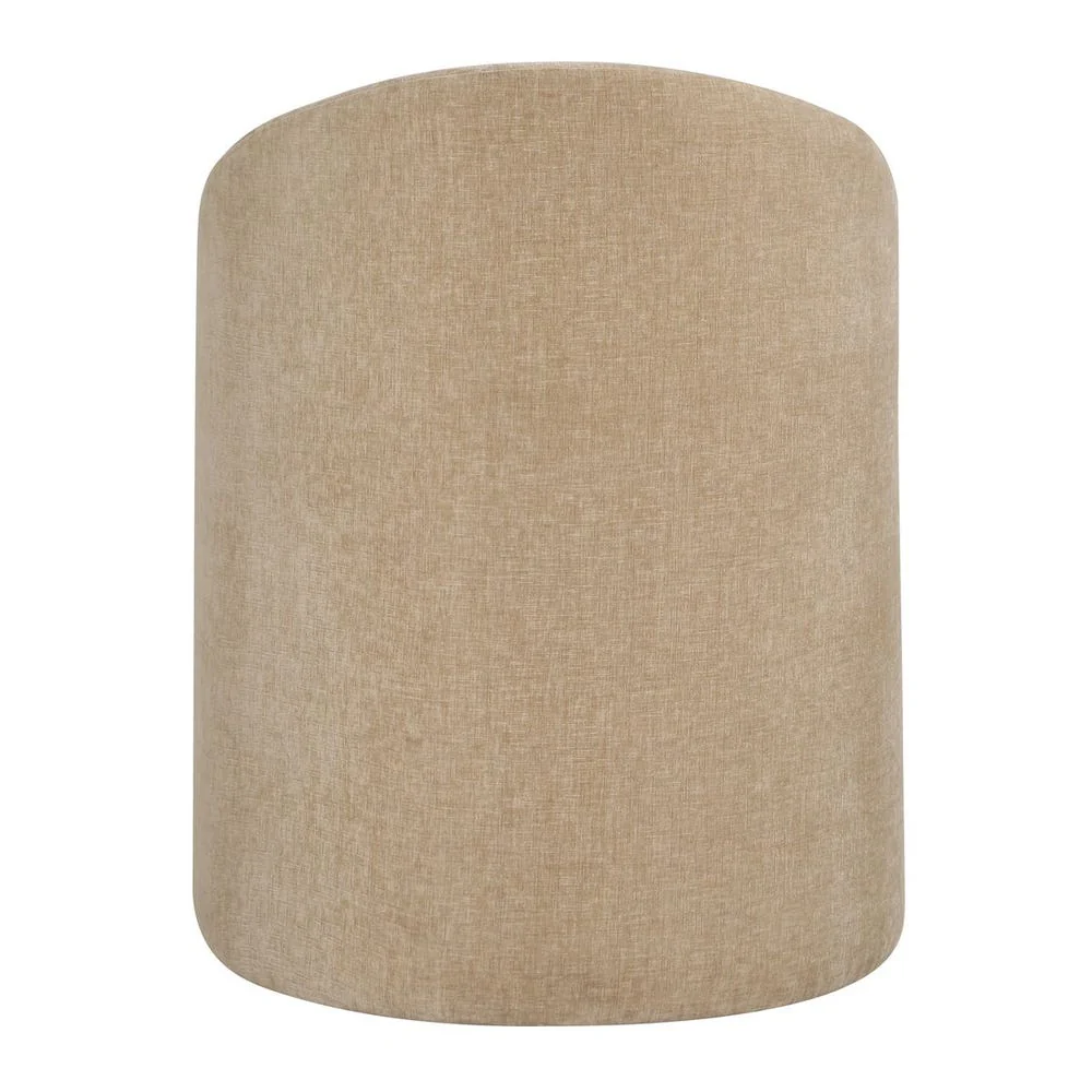 Uttermost Harbor Flax Velvet Barrel Back Dining Chair with Rolling Casters - Image 6