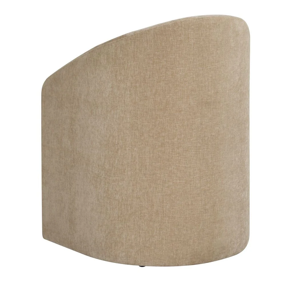 Uttermost Harbor Flax Velvet Barrel Back Dining Chair with Rolling Casters - Image 7