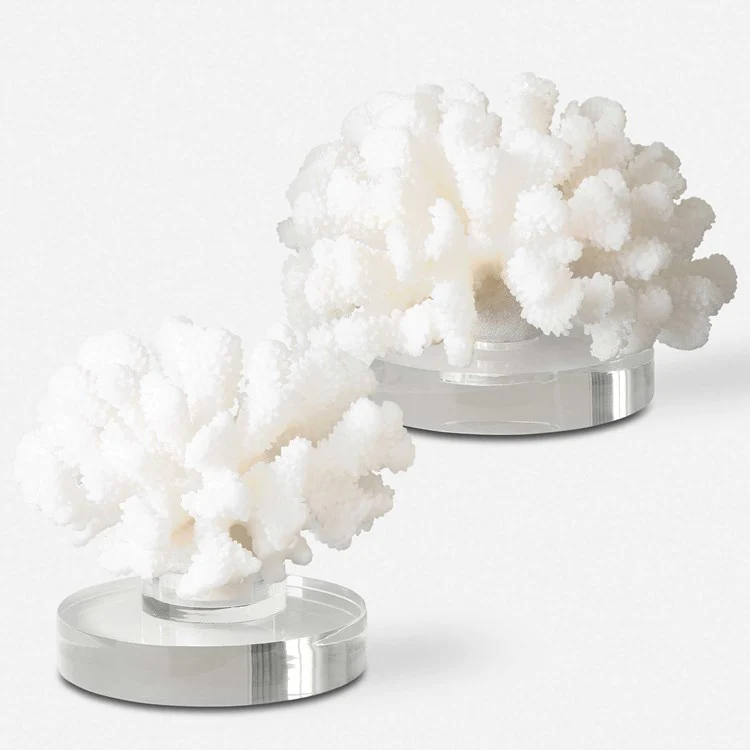 Uttermost Hard Coral and Crystal Set of 2 Sculptures - Image 2